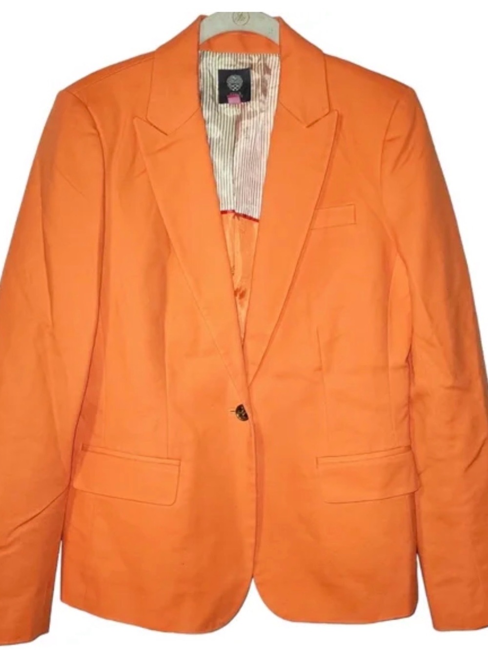 VINCE CAMUTO ORANGE BLAZER SINGLE BUTTON CLOSURE SIZE 8